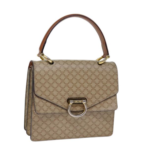 CELINE Macadam Canvas Hand Bag Beige - Picture 1 of 13
